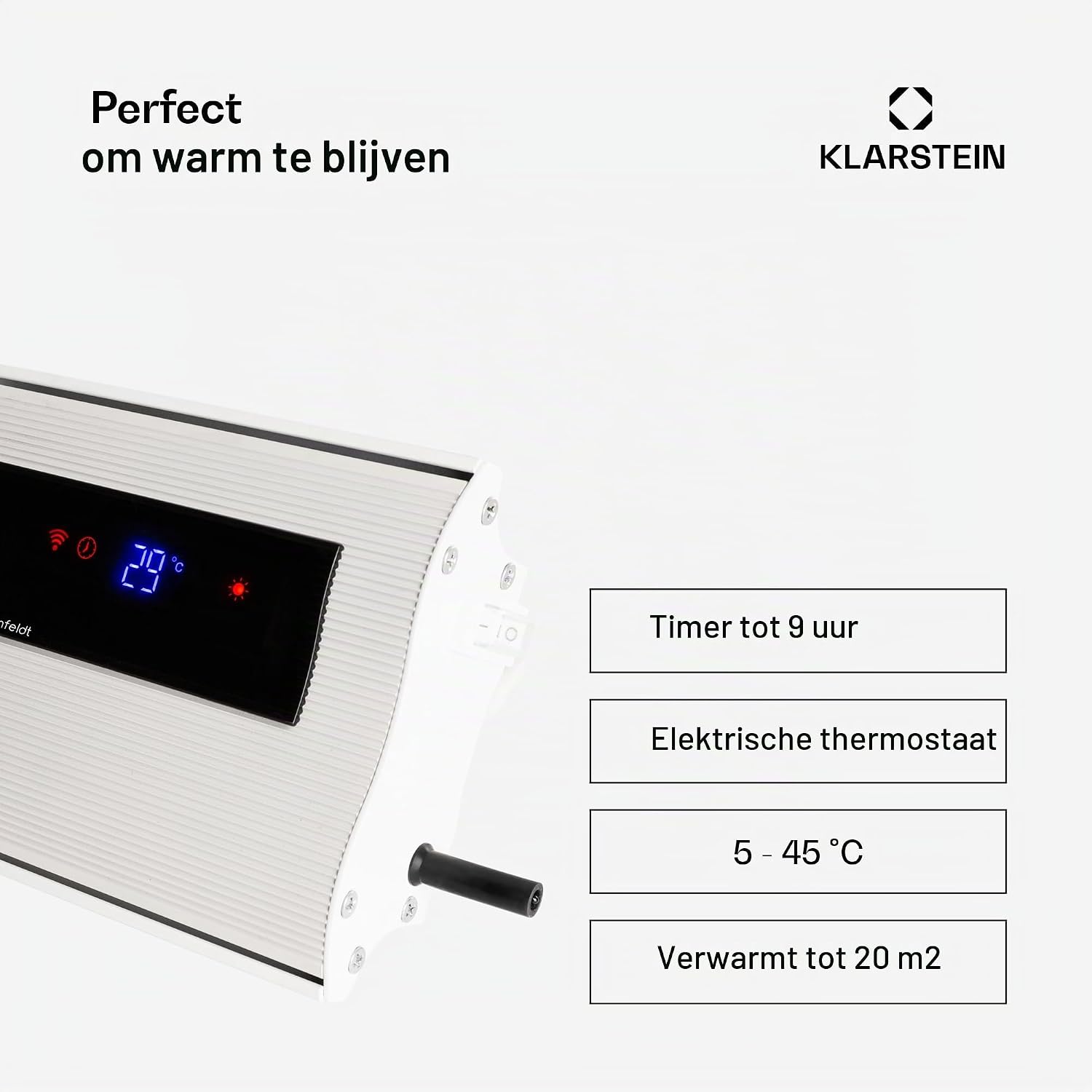 Detalle de blumfeldt Cosmic Beam Plus ACO7-CB-Plus-WH terrasverwarmer, 2.400 W, IP44