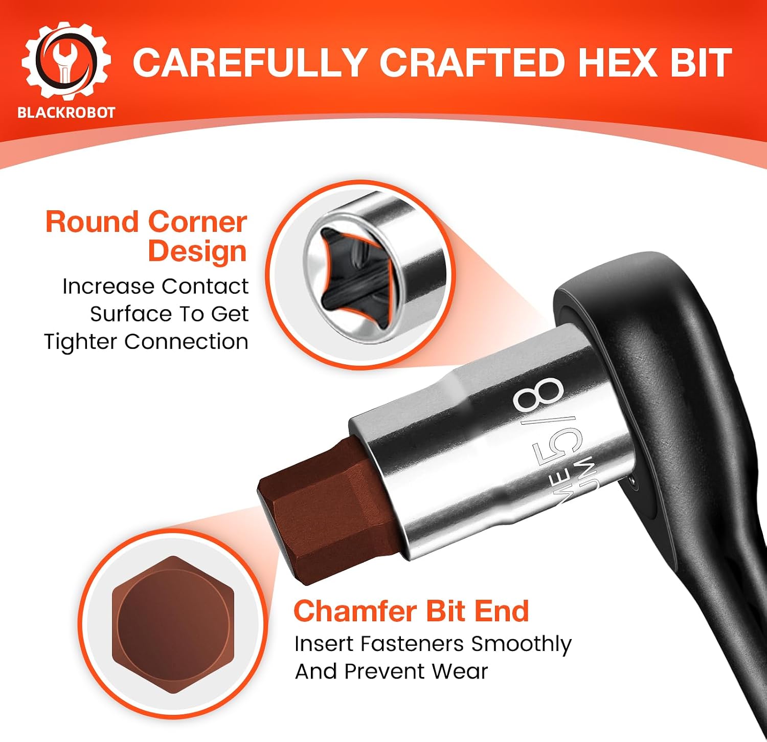 Thumbnail 3 de BLACKROBOT hex bit socket, 5/8 inch