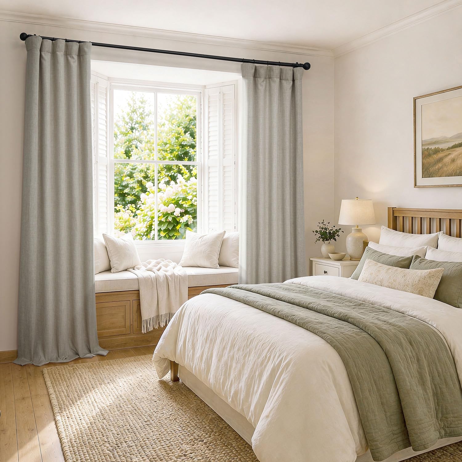 Detalle de HPD Faux Linen Curtain Panel, 50W x 108L