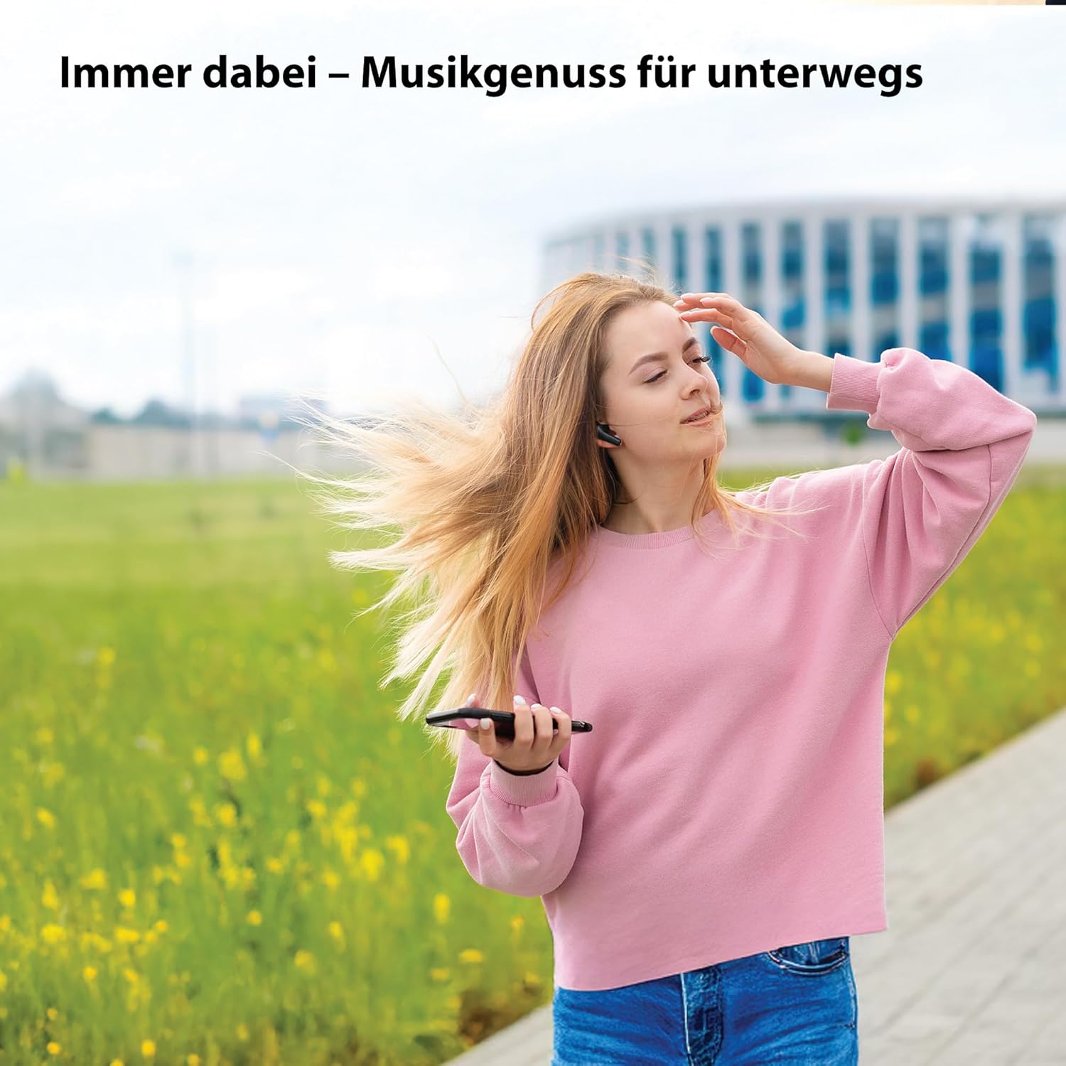 Detalle de MusicMan Bluetooth In-Ear Kopfhörer mit Ladebox – True Wireless BT-X63 (Schwarz) – 16 h Wiedergabe