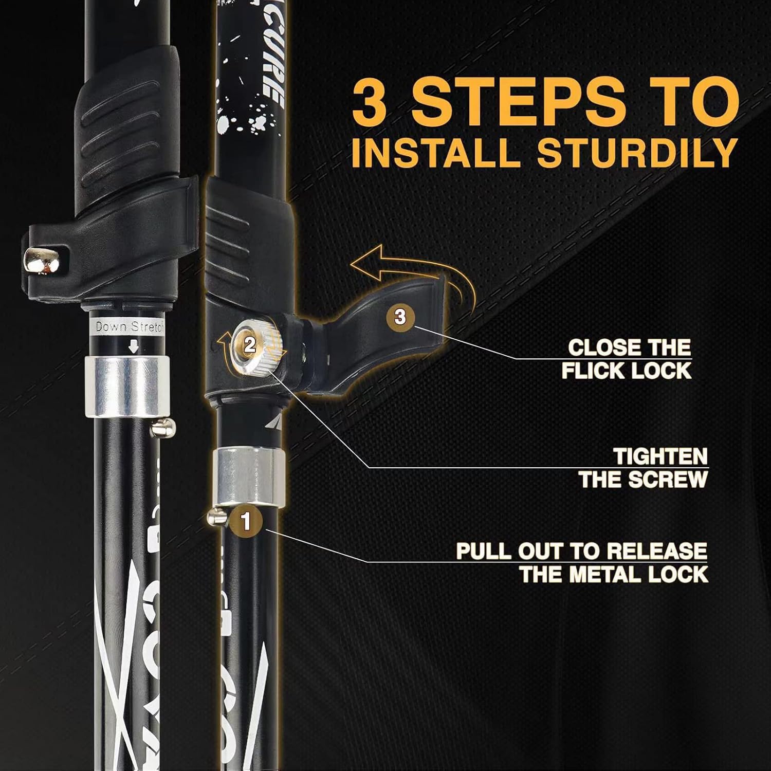 Thumbnail 3 de COVACURE Walking Poles 2-pack collapsible hiking sticks
