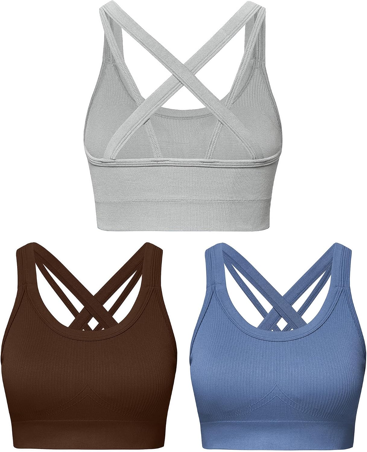Thumbnail 6 de Sports Bras for Women HIigh Support, Criss-Cross Back Padded Strappy High Impact – Large Bust