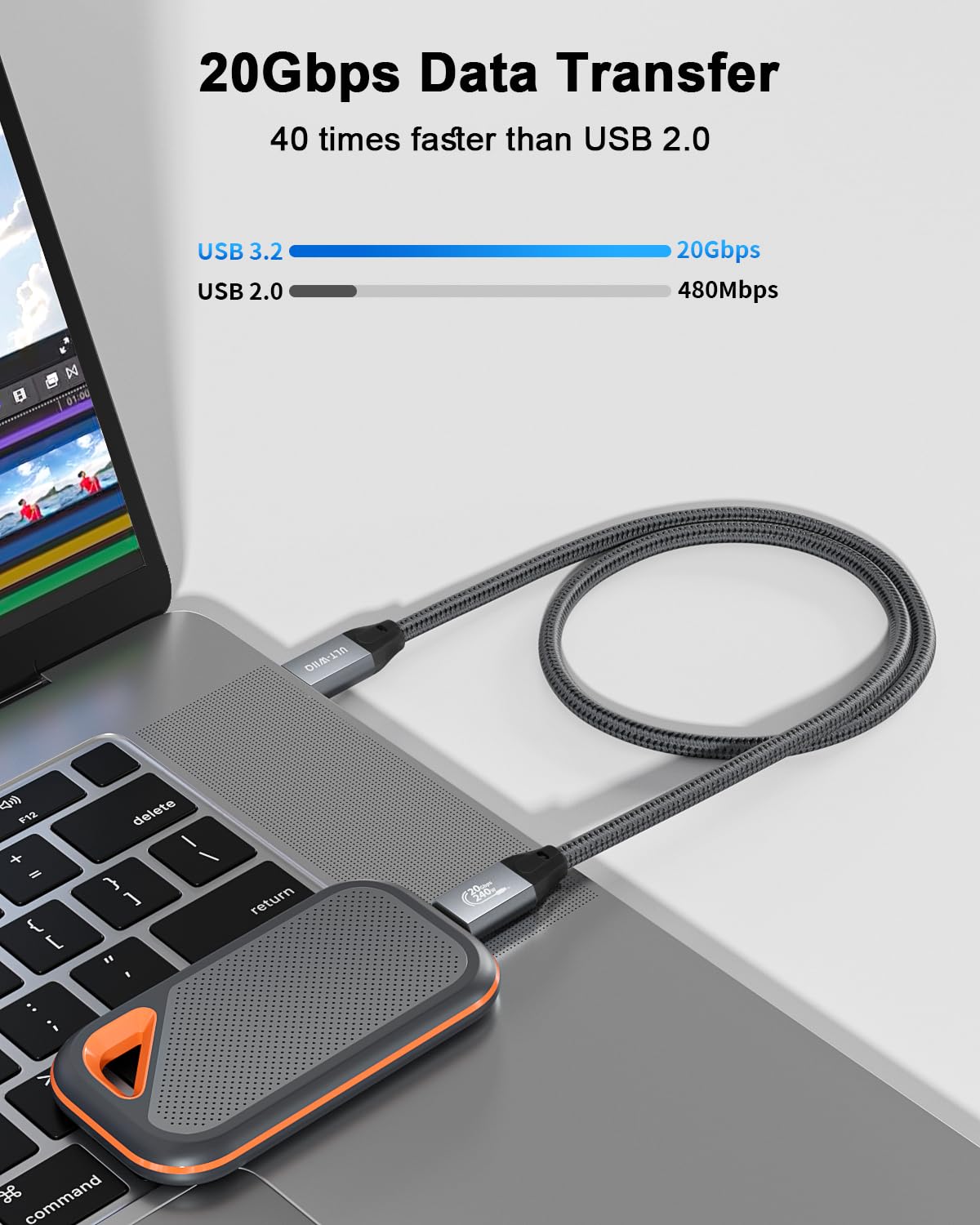 Detalle de ULT-WIIQ 1.65ft USB C cable 🔌