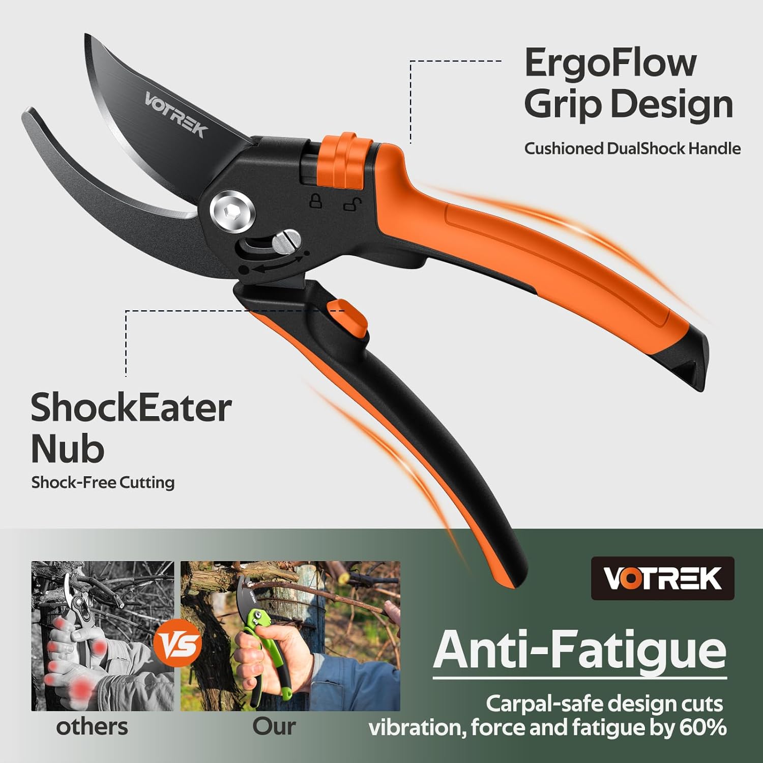 Thumbnail 4 de VOTREK 8.5" Bypass Secateurs for Weak Hands ✂