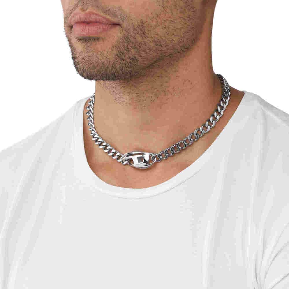Thumbnail 1 de Diesel Collier pour homme en acier inoxydable avec fermoir mousqueton – finition pulido