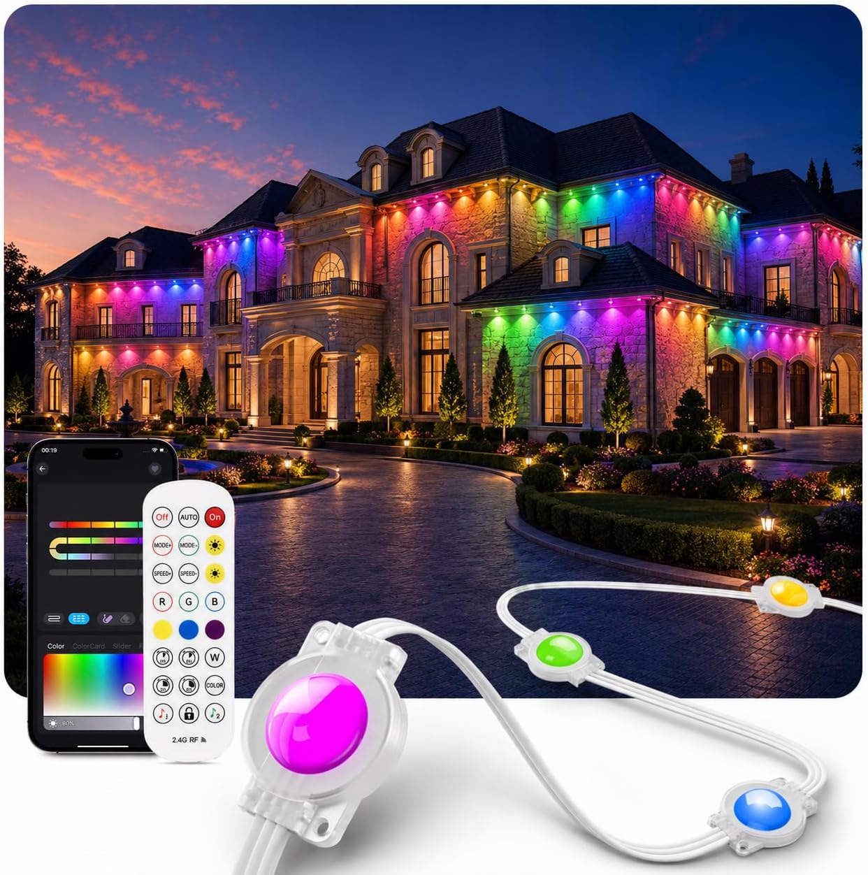 Detalle de Permanent Outdoor Lights 500FT