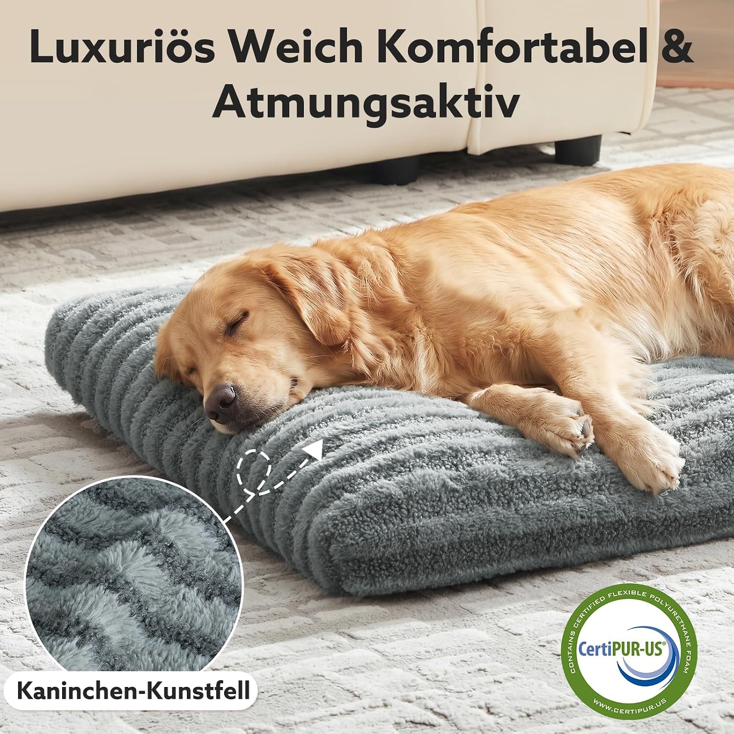 Detalle de Pawk Hundebett Kleine Hunde – flauschiges, waschbares Hundekissen 61x47x8 cm