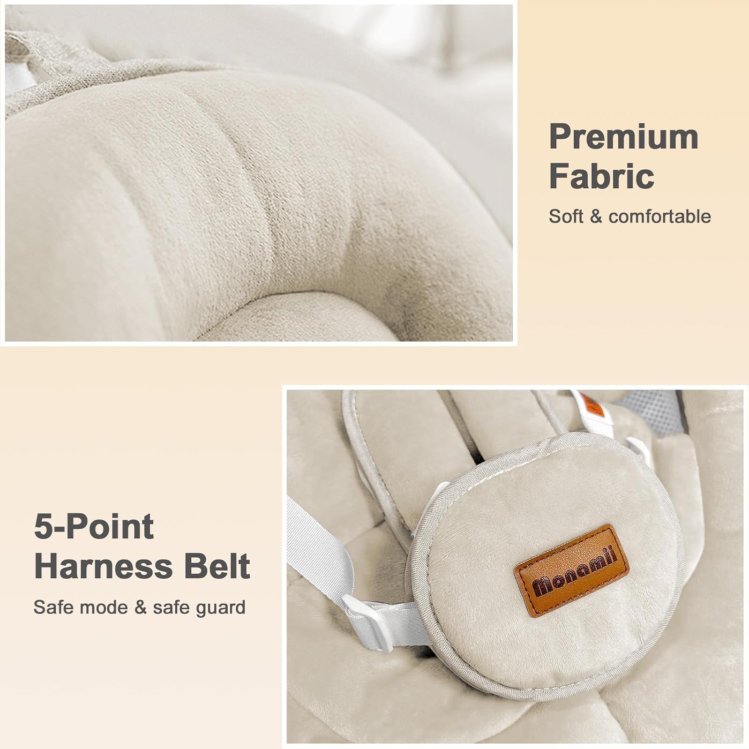 Thumbnail 4 de Monamii Baby Swing for Infants, 5 Speeds