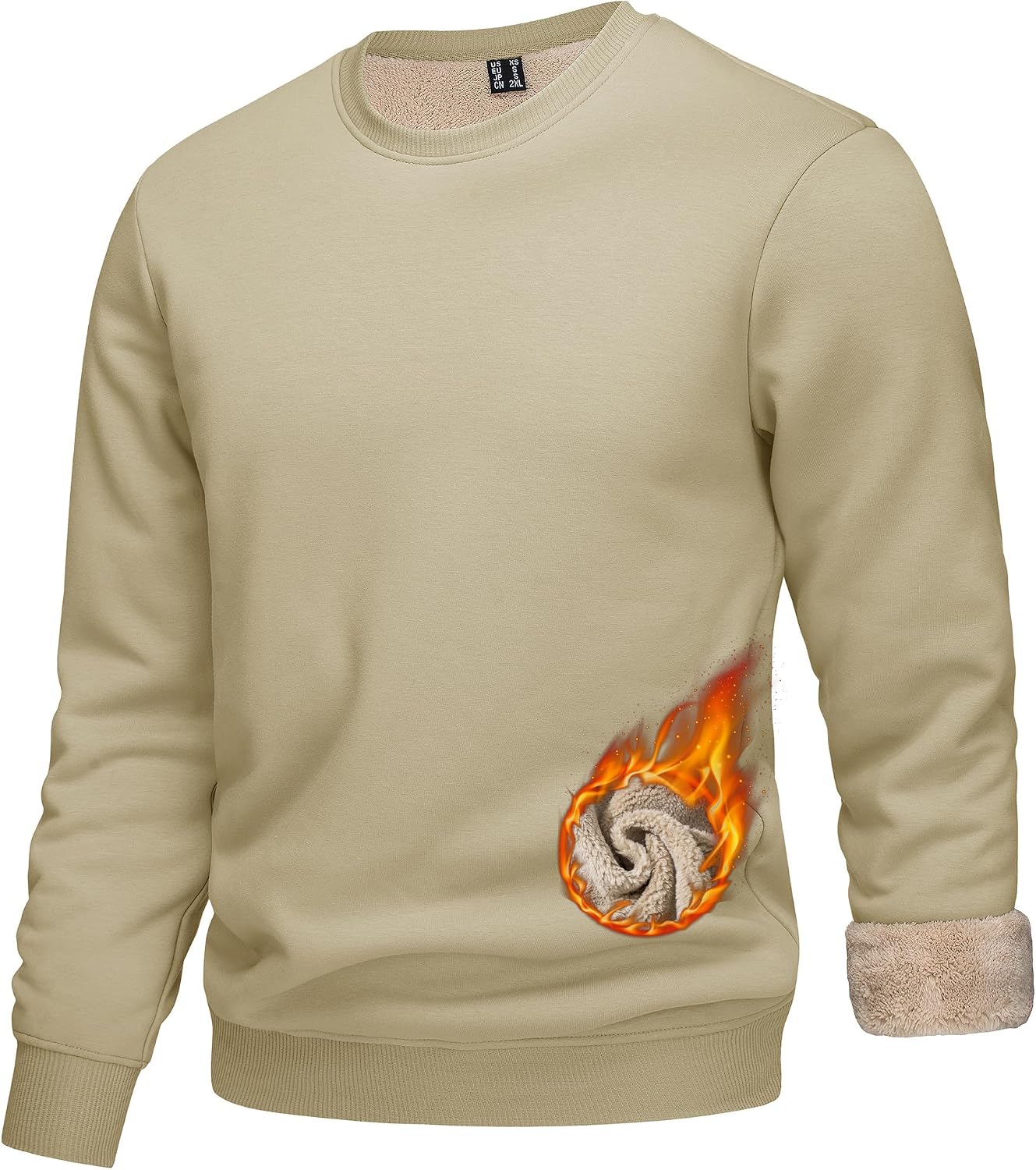 Thumbnail 5 de KEFITEVD Men’s Fleece-Lined Pullover Jumper Sweatshirt (Crew Neck)