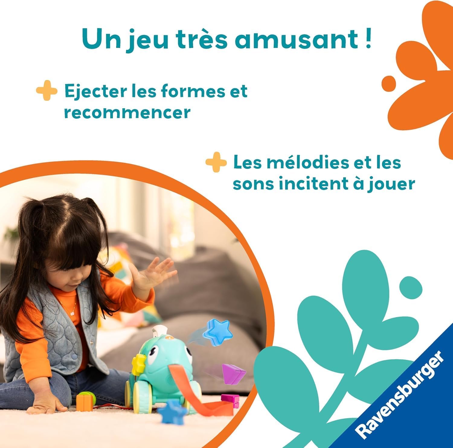Thumbnail 4 de Ravensburger Play+ Mon caméléon lumineux des formes et des couleurs (version française) – jeu bébé dès 1 an