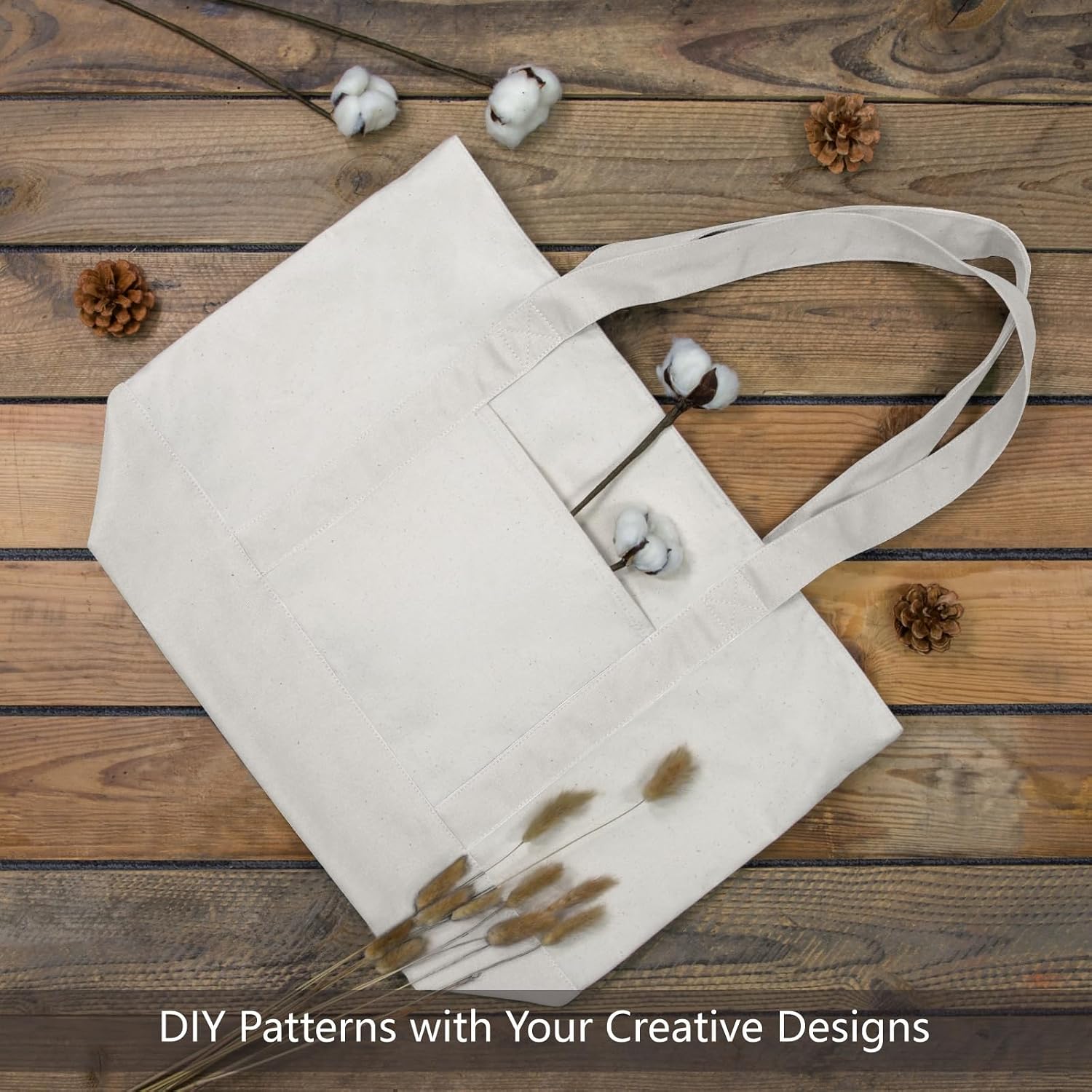 Detalle de TOPDesign 3-Pack Canvas Tote Bags