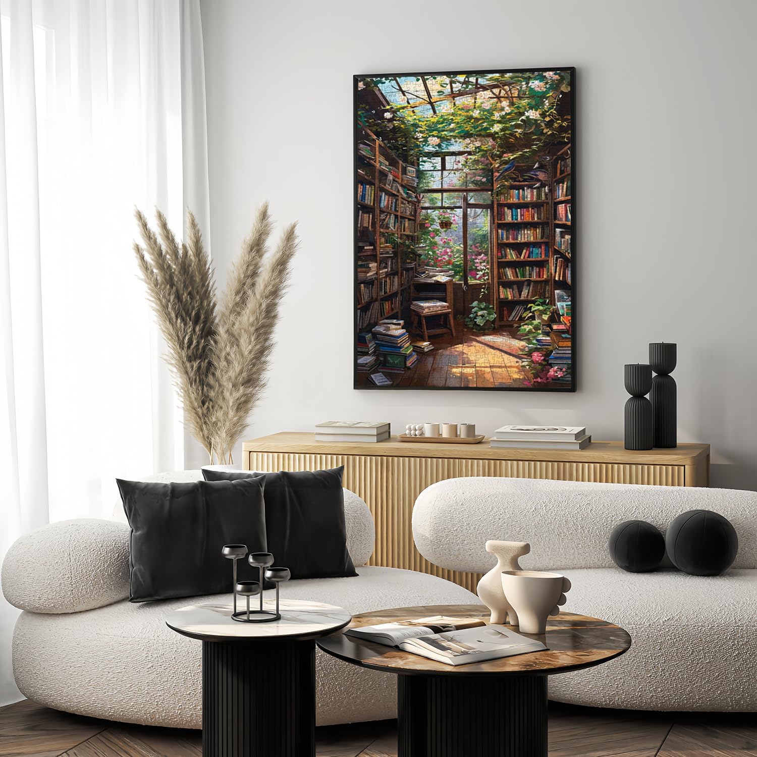 Thumbnail 1 de Puzzle 1000 Teile Erwachsene Blumenzimmer – 70 x 50 cm, Lernspiel & Geschenk, inkl. 1:1-Vorlage