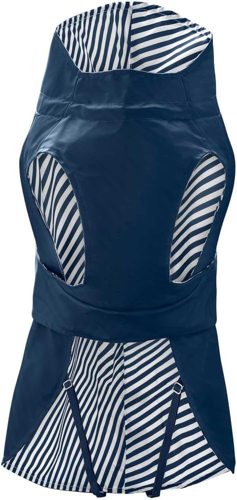 Detalle de Hunter Hunde-Regenmantel Milford – Blau, ergonomisch geschnitten, mit Öffnung für Halsband und Geschirr