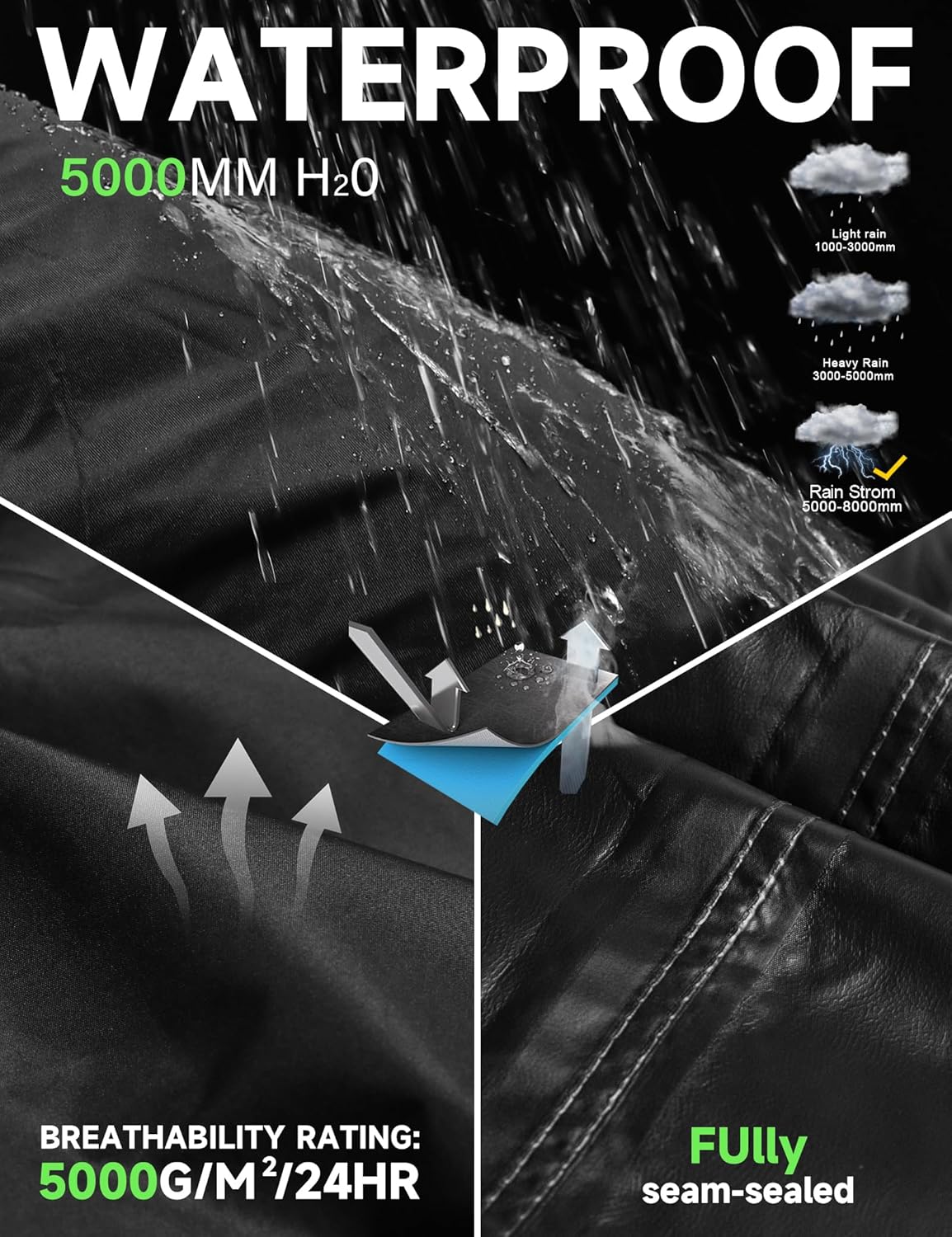 Thumbnail 2 de iCreek Women's Waterproof Rain Pants: Packable, Lightweight Protection for Outdoor Adventures