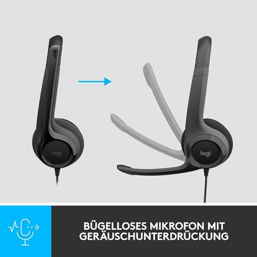 Detalle de Logitech H390 Kopfhörer mit Mikrofon – USB-Headset für klare Gespräche und hohen Tragekomfort