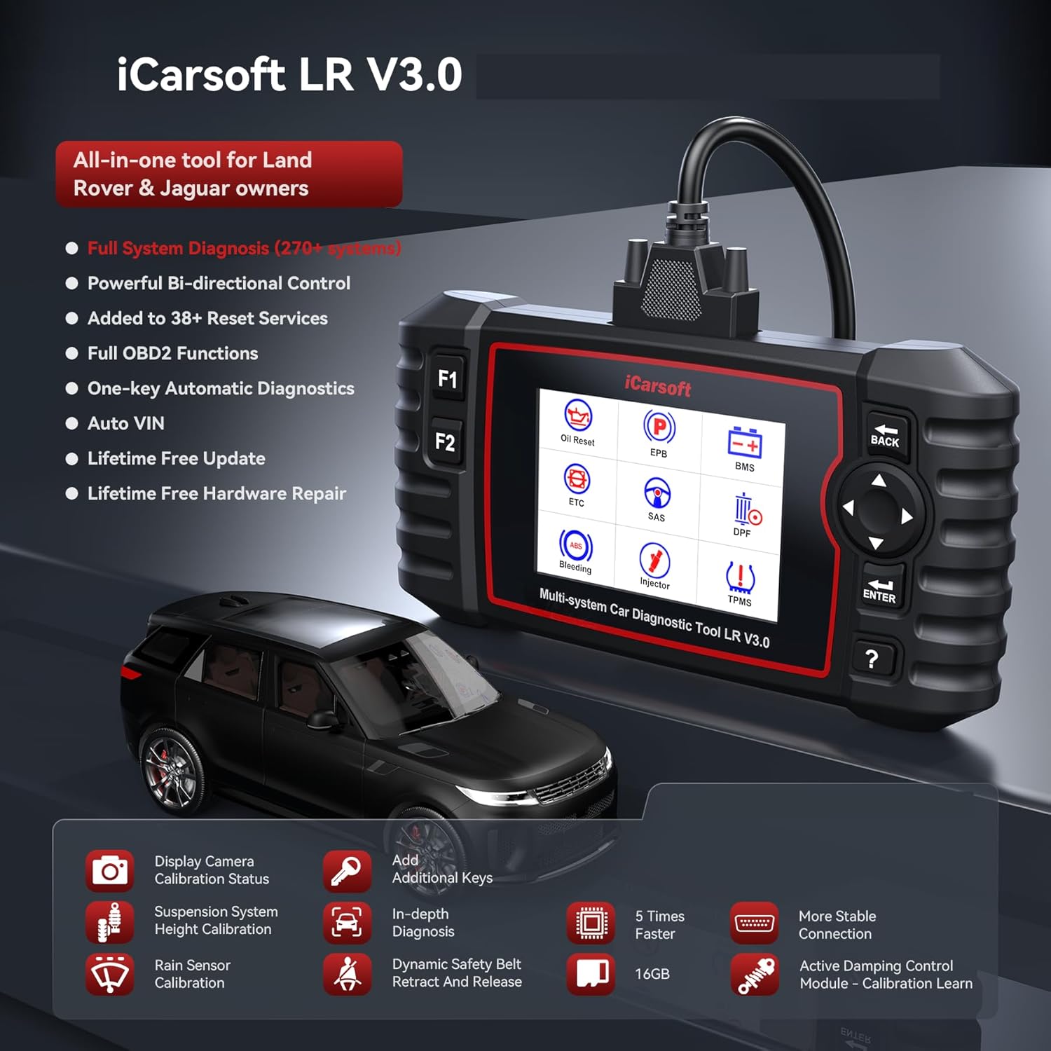 Thumbnail 2 de iCarsoft LR V3.0 OBD2 scanner with 43 services