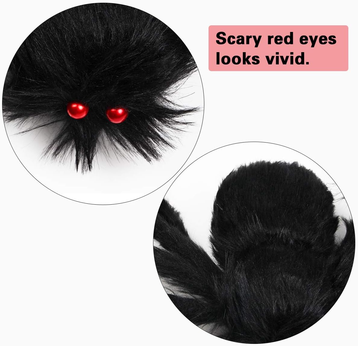 Detalle 2 de Libay Libay-15 Giant Halloween Spider, 79-Inch Black Hairy Decor