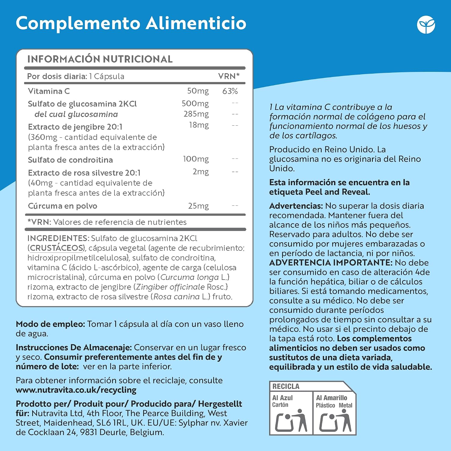 Thumbnail 5 de Nutravita Glucosamina Condroitina 180 cápsulas