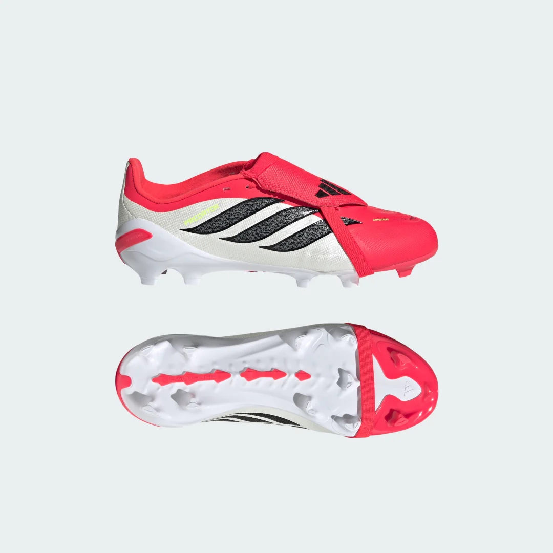 Detalle de Adidas Predator League: bota de fútbol para césped natural seco, lengüeta plegable (Rojo)