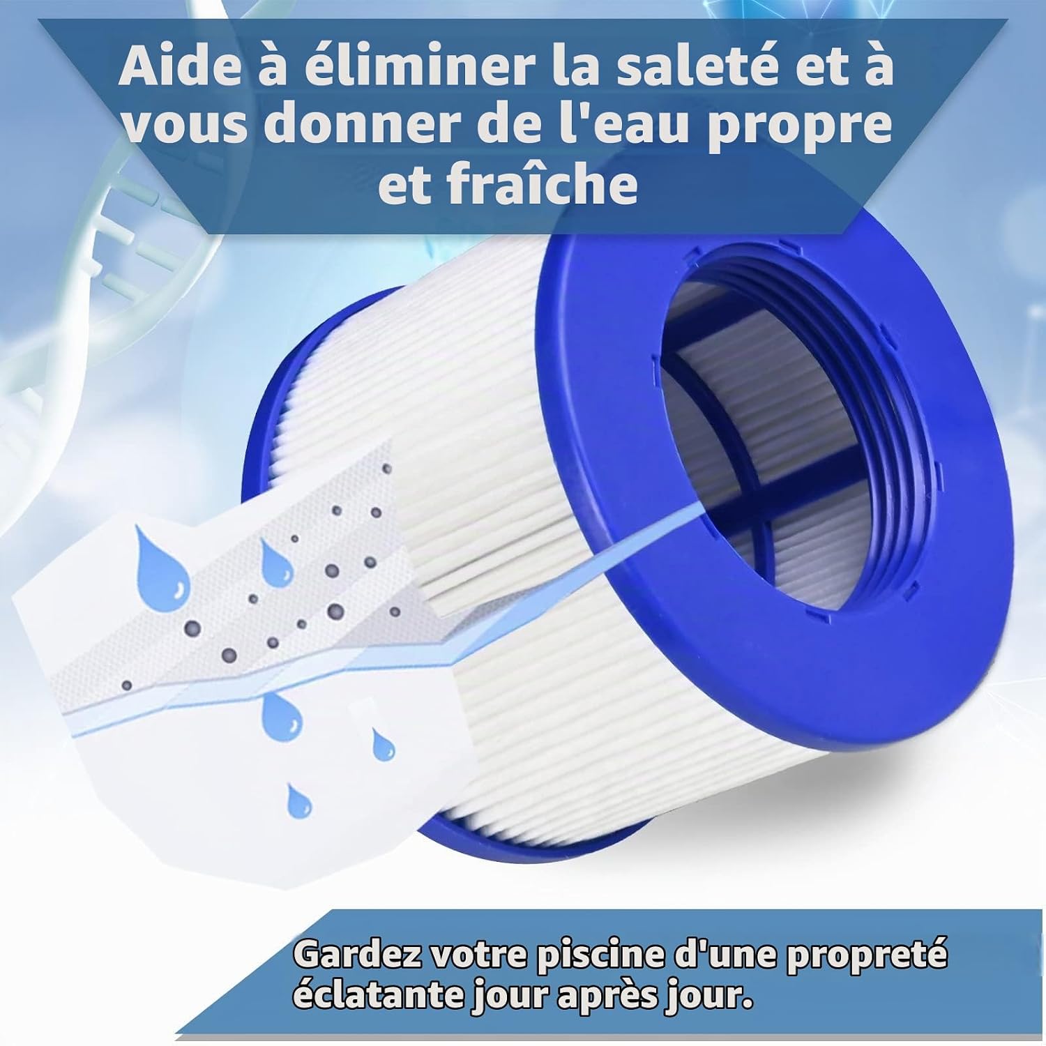 Detalle 2 de Denkmsd Denkmsd-8273 schroeffilterpatronen voor spa, 75 x 100 mm, 6 stuks