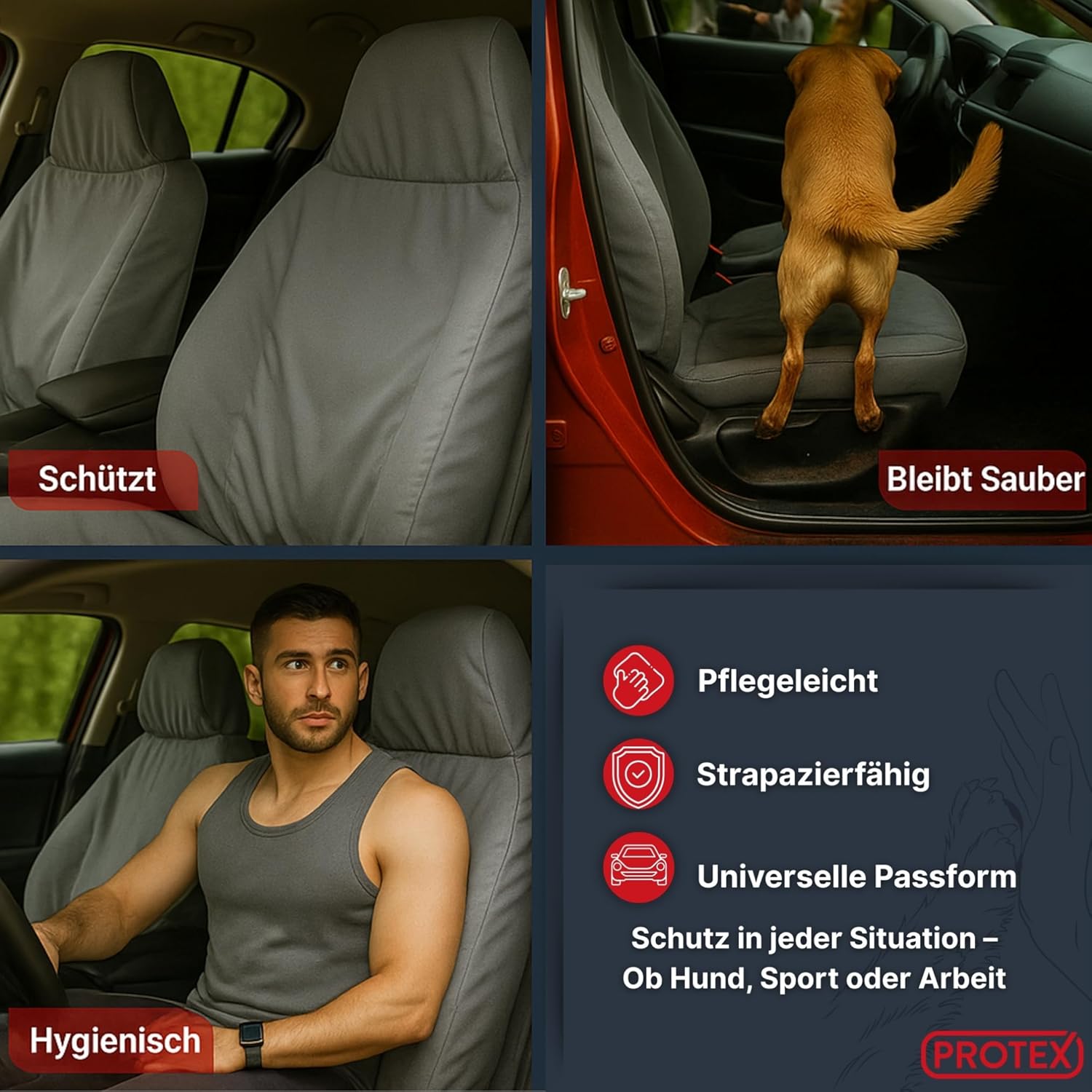 Detalle de PROTEX Sitzschoner für Autositze – Universal passender Werkstatt-Schoner, Testsieger 2025