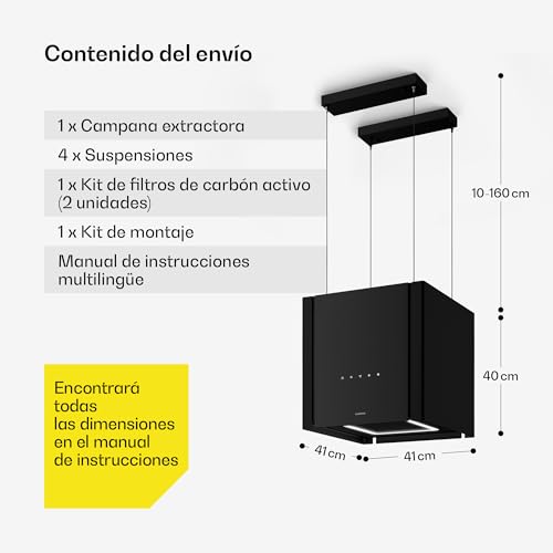 Thumbnail 6 de Klarstein Velaire: Campana extractora de techo A++ con 601 m³/h y altura ajustable