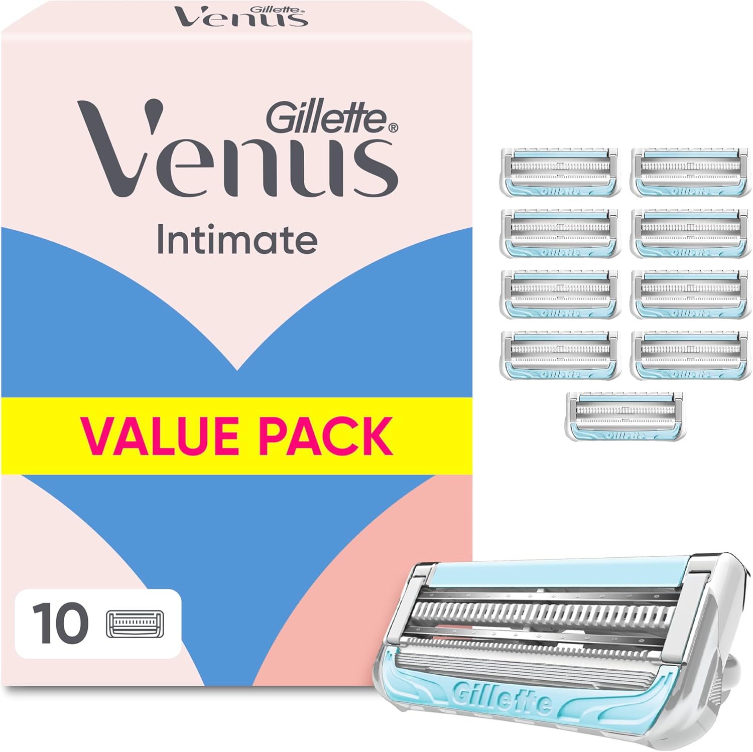 Detalle de Gillette Venus Pubic Hair & Skin razor blade refills (10) with anti-irritation barrier