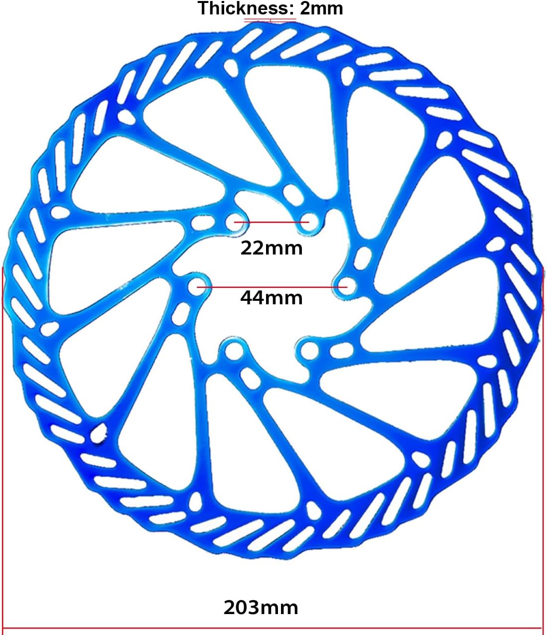 Thumbnail 1 de CNCLOL bike disc brake rotor (160mm, 180mm or 203mm) in stainless steel, blue/gold/rainbow finish