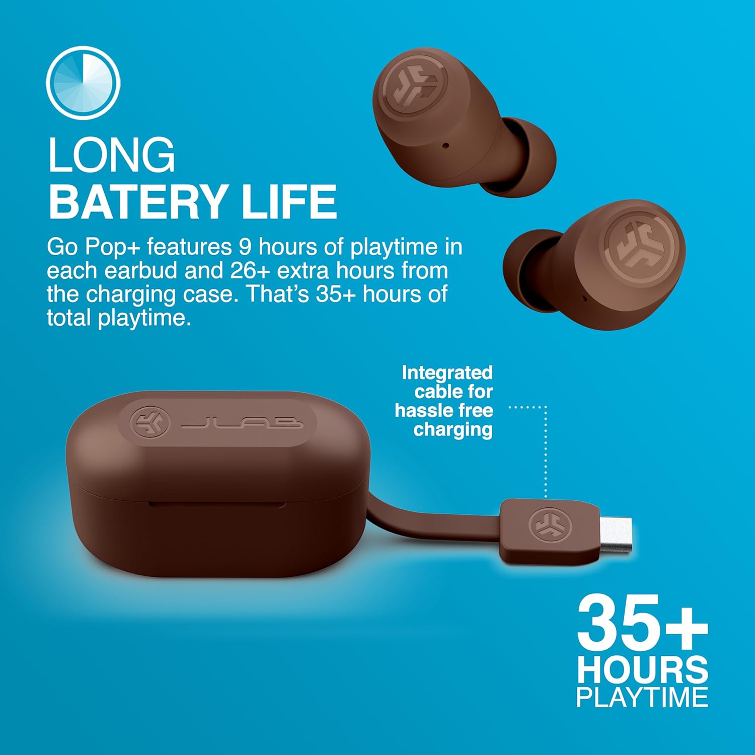 Thumbnail 5 de JLab Go Air Pop+ True-Wireless In-Ear Bluetooth-Kopfhörer mit Mikrofon, USB‑C Ladebox und Dual Connect