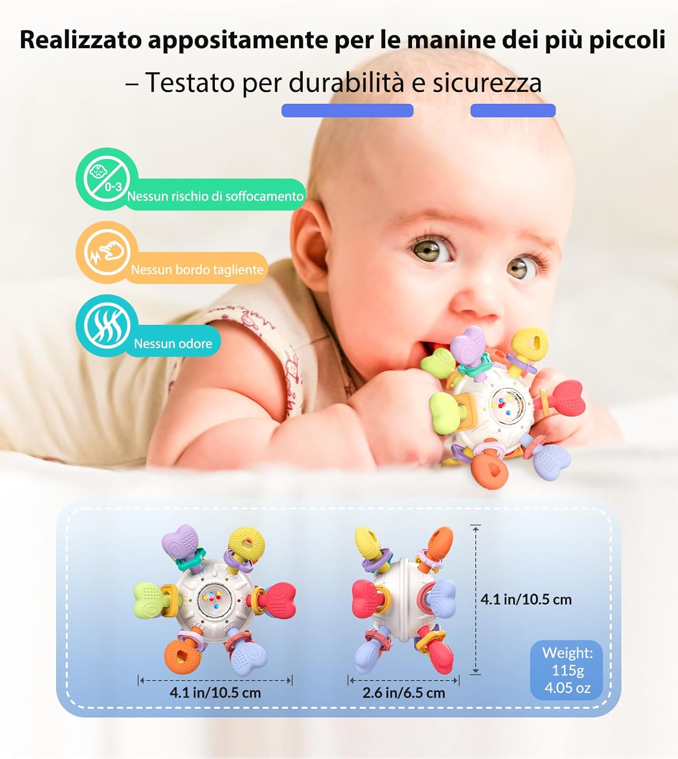 Thumbnail 6 de Infinno Sonaglio Dentizione per Neonato 0-12 mesi in silicone alimentare BPA free