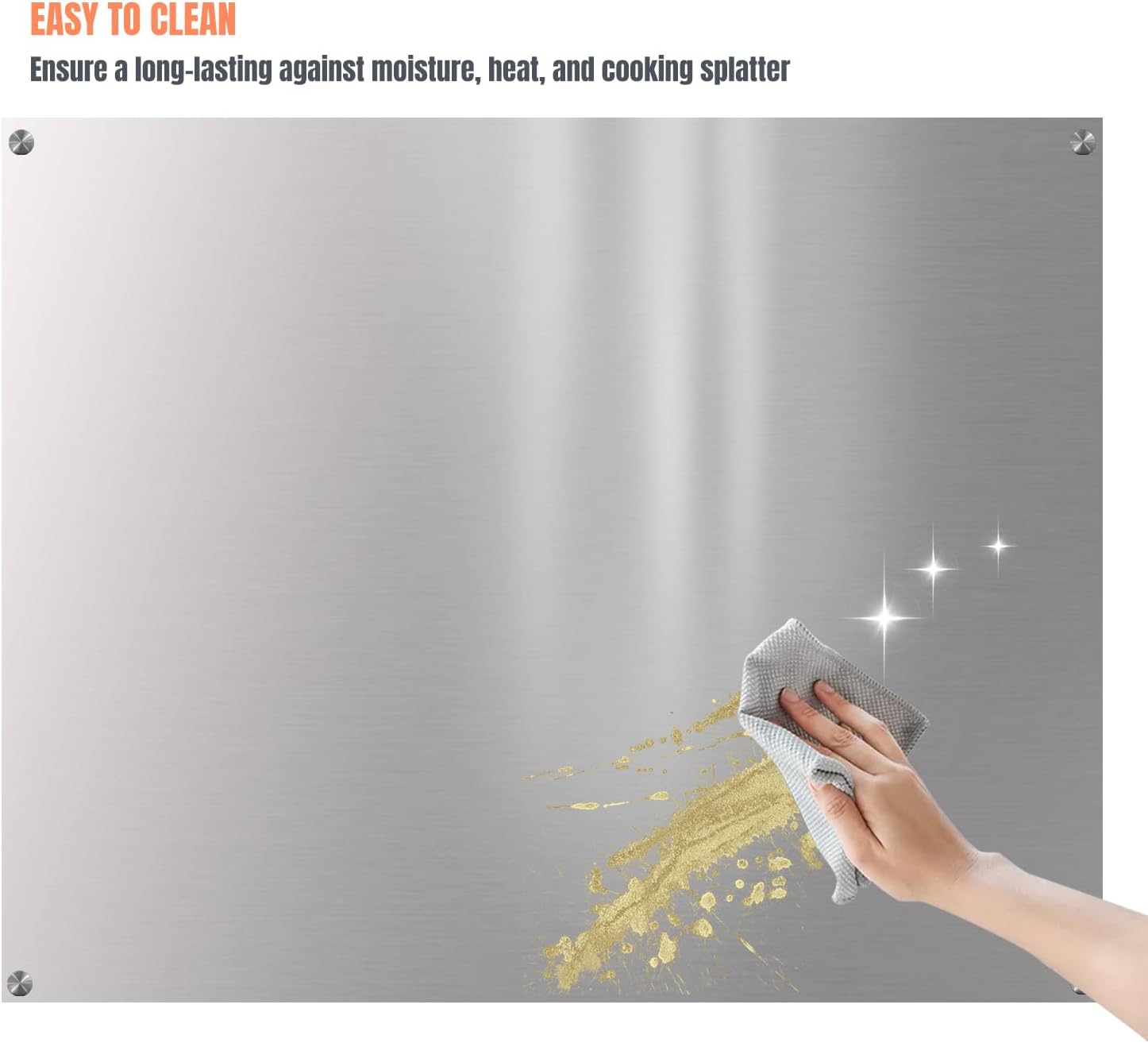 Thumbnail 2 de 2-Pack 24x30 Stainless Steel Stove Backsplash: Reversible Ultra Flat Splatter Guard & Easy Clean Wall Shield