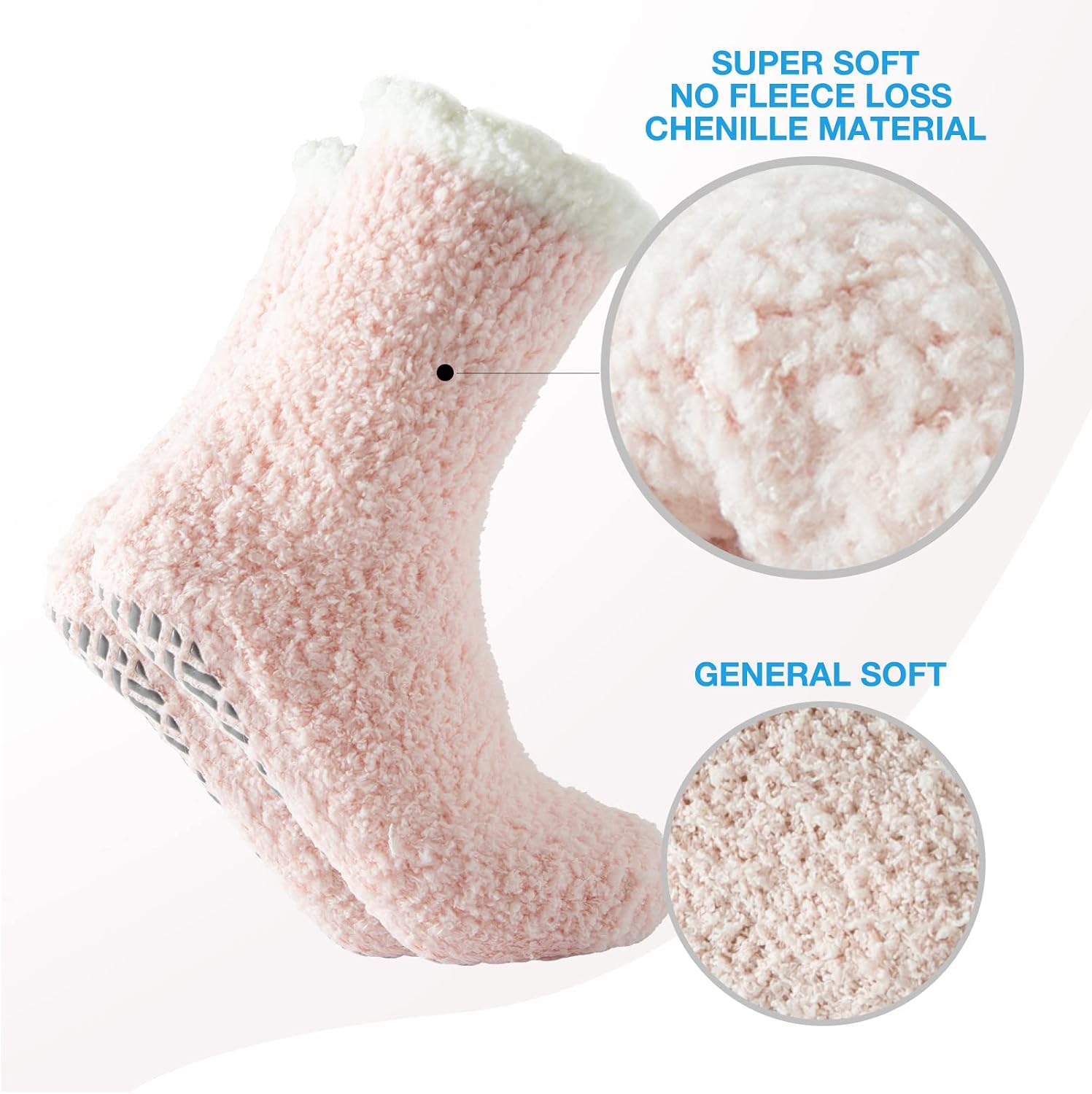 Detalle 2 de Bulinlulu Fuzzy Grip Socks with 97% Fuzzy Material