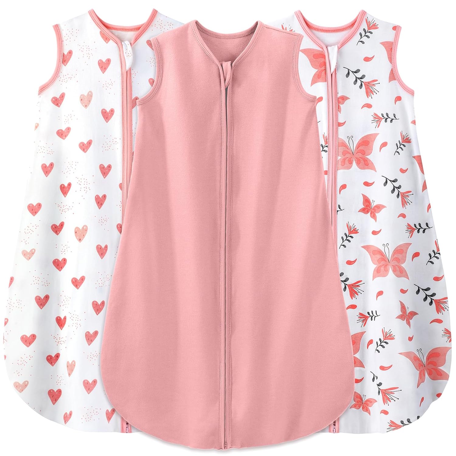 Detalle de Yoofoss Schlafsack Baby Sommer 0.5 Tog – 3er Pack, 67 cm, 0–6 Monate, 100% Bio-Baumwolle