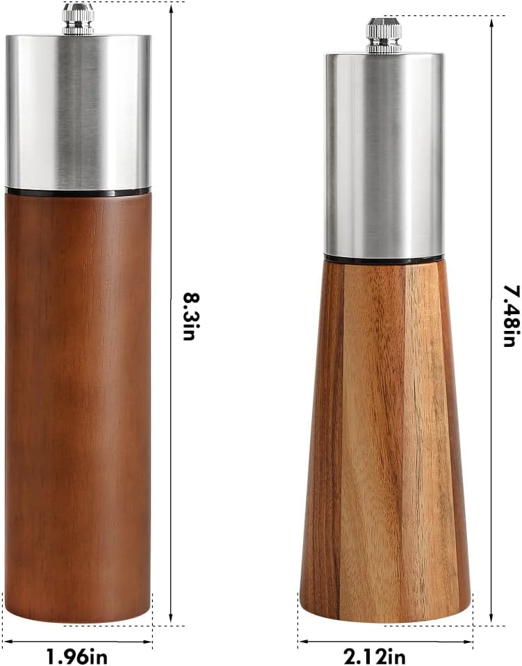 Thumbnail 4 de Pepper and Salt Grinder – Adjustable Manual Ceramic Grinder in a Durable Wooden Pepper Mill