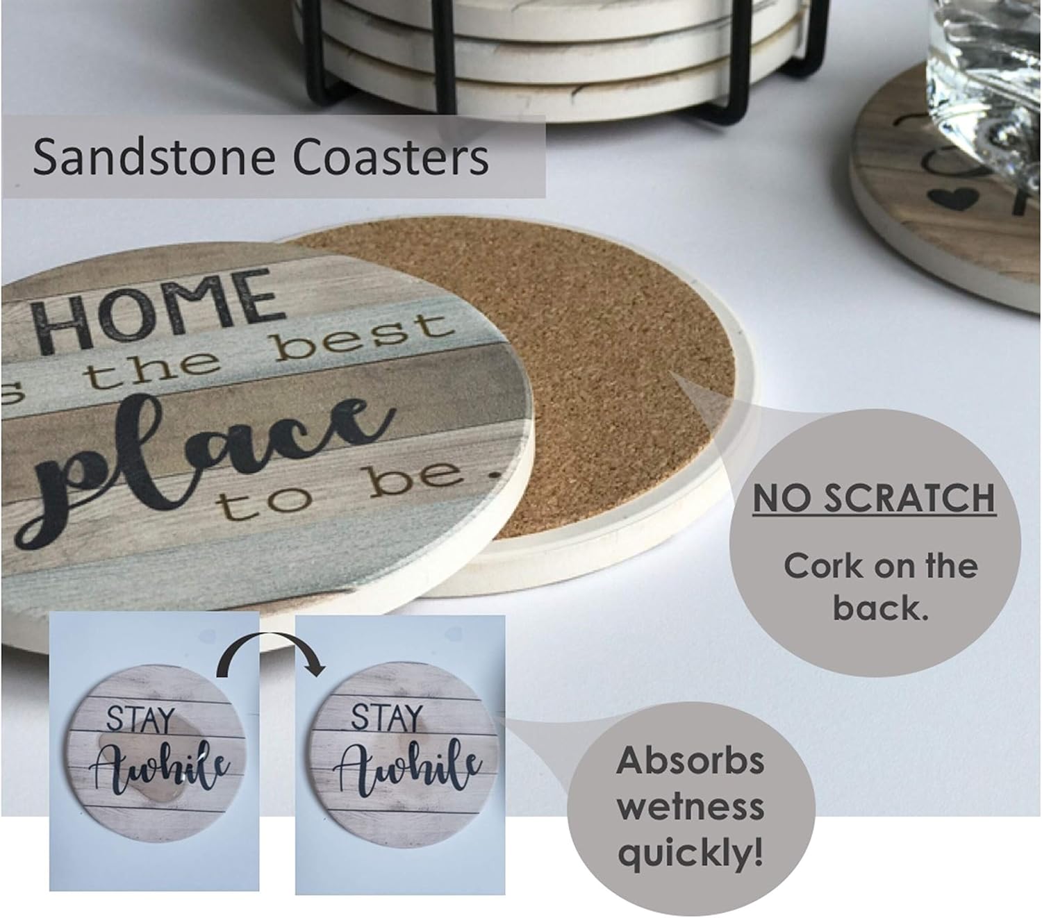 Detalle 2 de PANCHH Stone Coasters 6-Pack 🍷