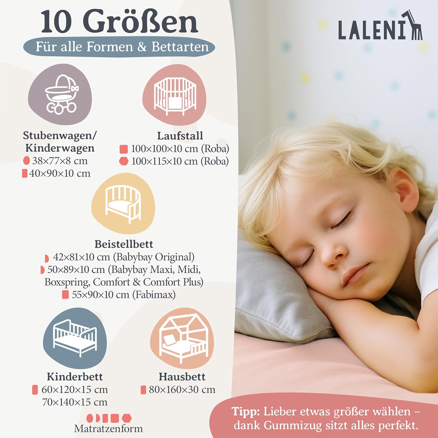 Thumbnail 1 de Laleni Jersey Spannbettlaken 100x100 cm – 100% Baumwolle, OEKO-TEX, Rosa