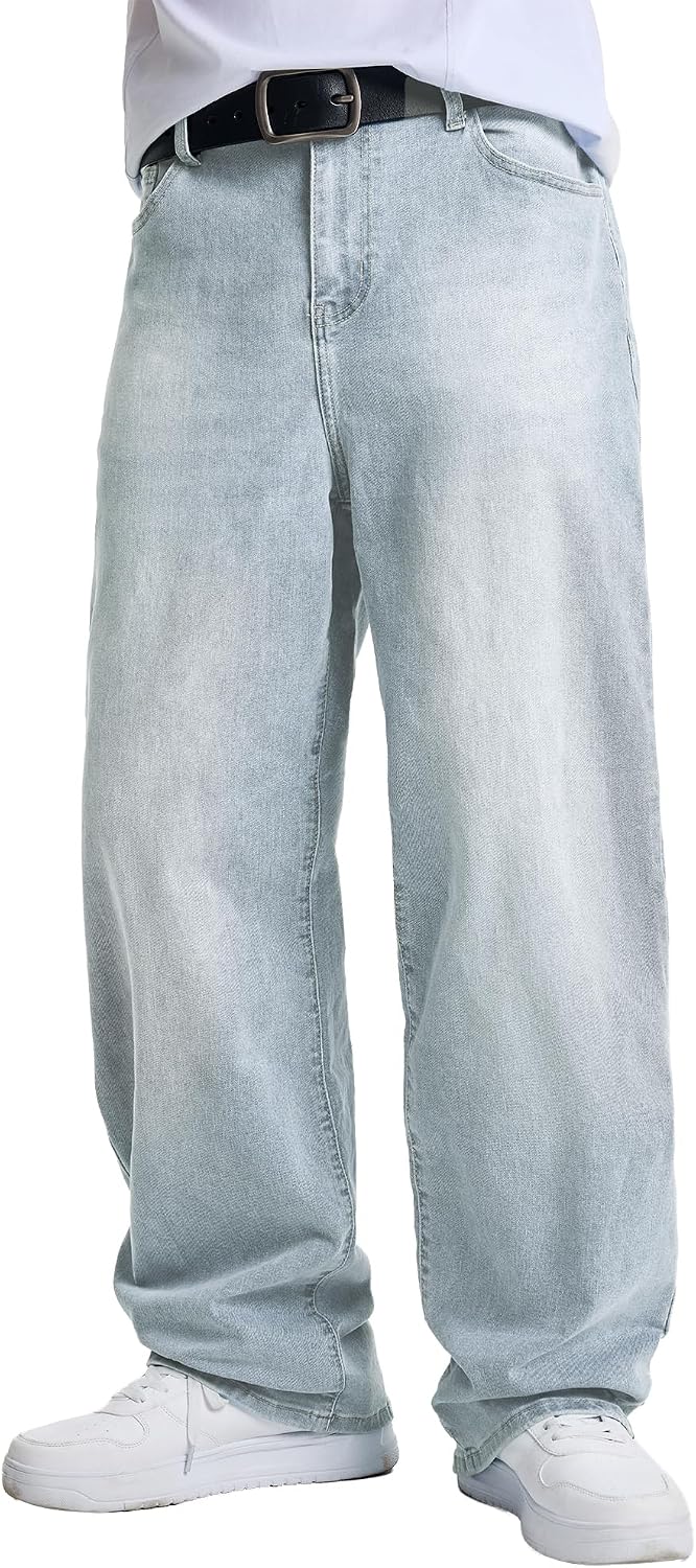 Detalle de JMIERR Mens Baggy Jeans Wide Leg Y2K Loose Fit Denim Pants