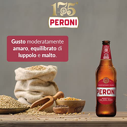 Detalle de Peroni Birra in Cassa da 15 Bottiglie 66 cl – Lager italiana con malto 100% italiano, 4,7% vol
