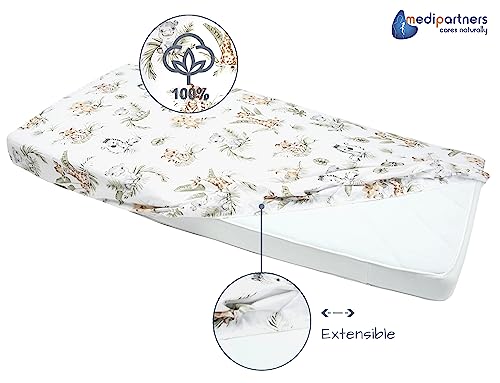 Detalle de Medi Partners Drap Housse 60x120 pour Bébé – 100% Coton, ajuste sécurisé et douceur durable (Safari)