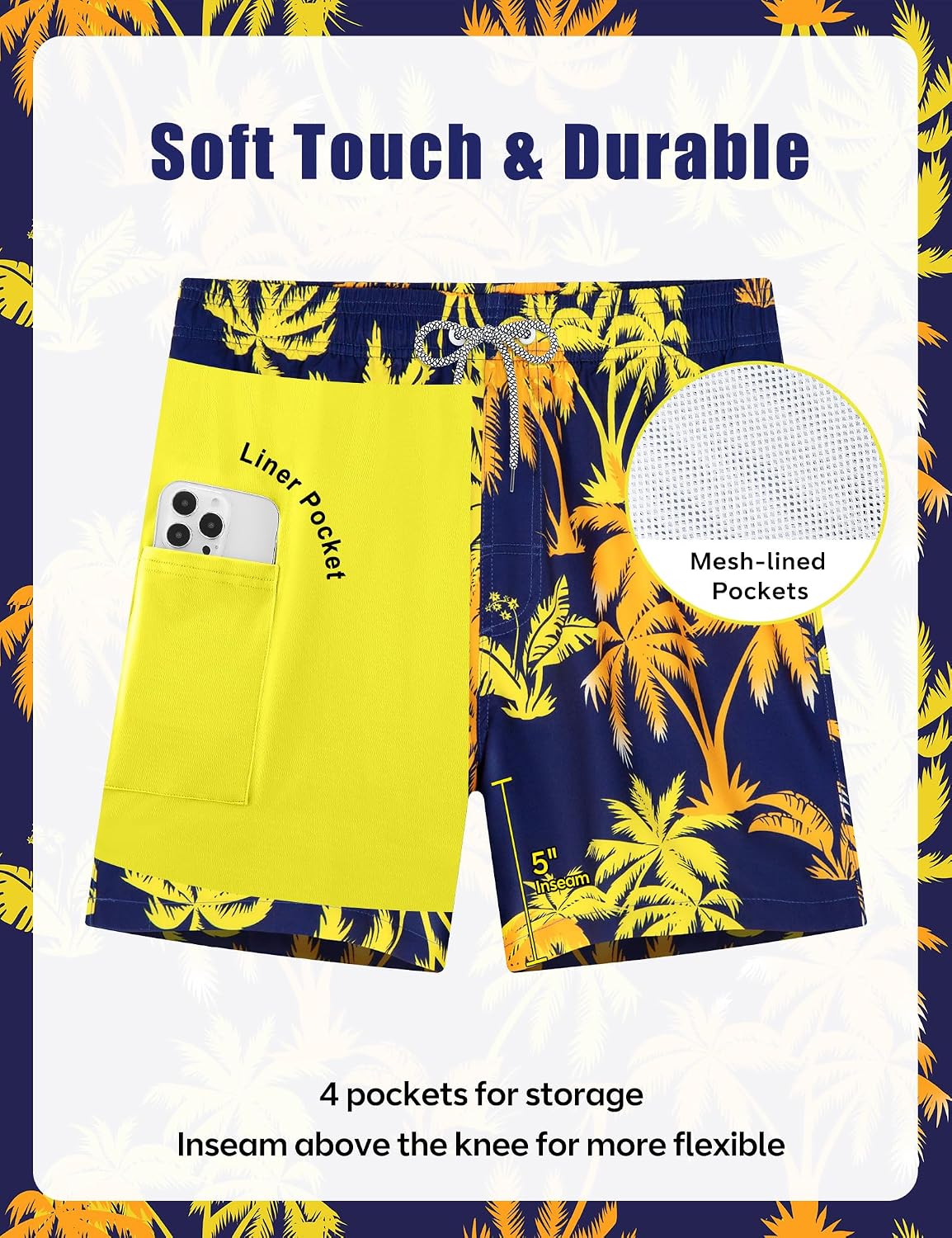 Thumbnail 5 de APTRO Men's Swim Trunks with Compression Liner 5-Inch Bathing Suit