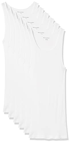 Detalle de Amazon Essentials Men's Lightweight Tank Undershirts (Pack of 6) – White, Size L