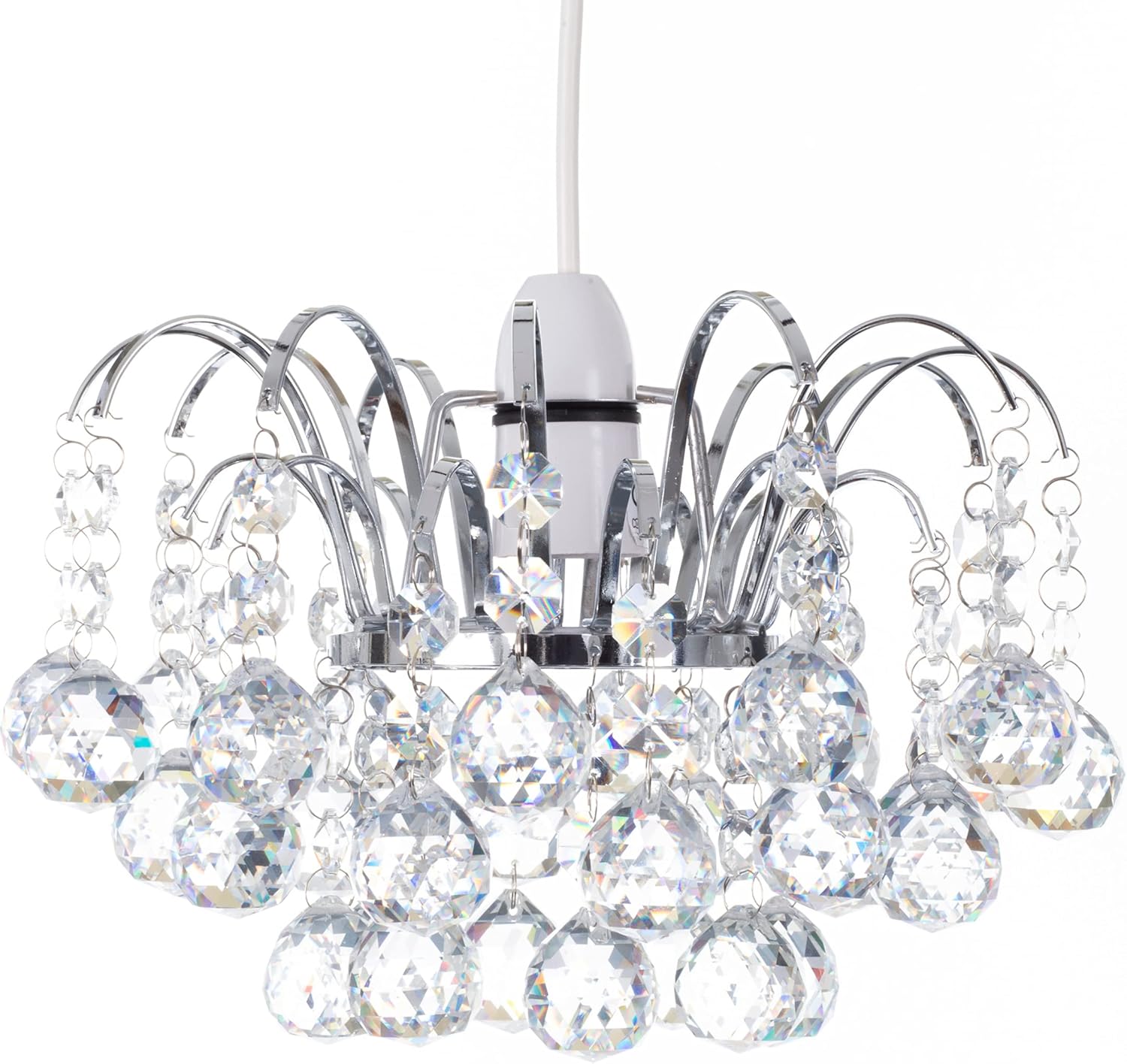 Detalle de Klass Home Acrylic Crystal Faceted Oriel Ceiling Light Shade for crystal chandelier-style pendant lights