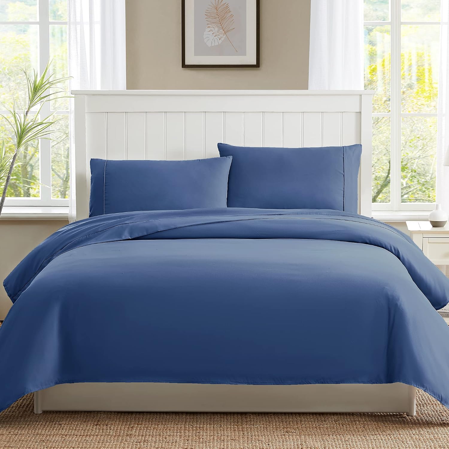 Thumbnail 6 de Softan MICSHTSETNAVYQ Queen Microfiber Sheet Set, Navy, 15-Inch Deep Pocket