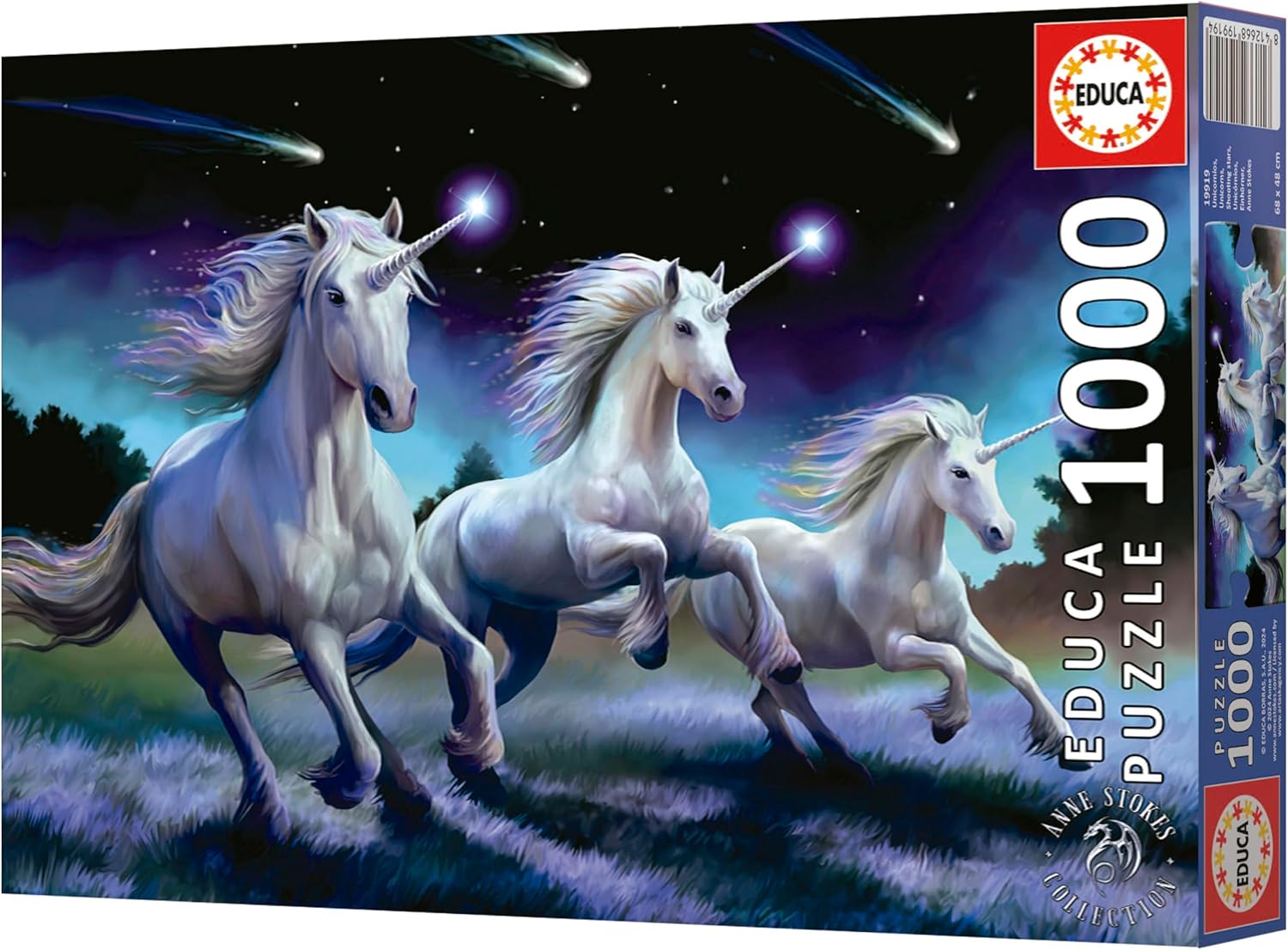Thumbnail 5 de Puzzle Educa 1000 pièces pour adultes Unicòrns, Anne Stokes (68 x 48 cm)