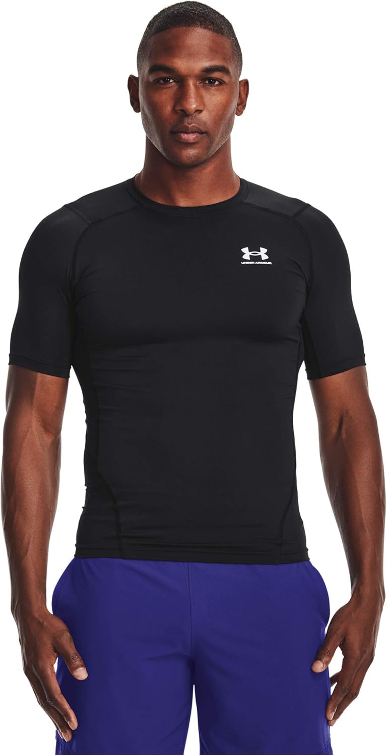 Detalle de Under Armour UA HG Armour Comp SS Shirt para hombre: camiseta HeatGear ligera y transpirable