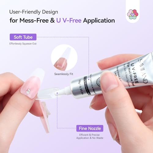Detalle de SAVILAND 2PCS Semi Solid Nail Glue for Press On Nails — No UV, Fast Air-Dry