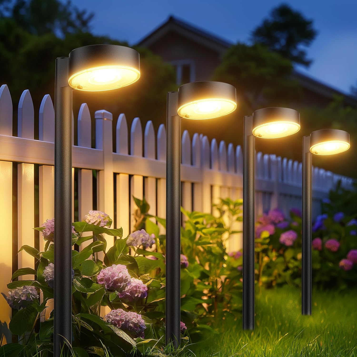 Detalle de BUCASA Solarlampen für Außen Garten (6er-Set) mit 3000K warmweißem LED-Licht, IP65