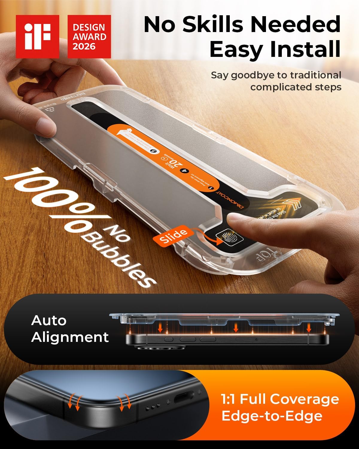 Detalle 2 de DIMONCOAT iPhone 15 tempered glass screen protector
