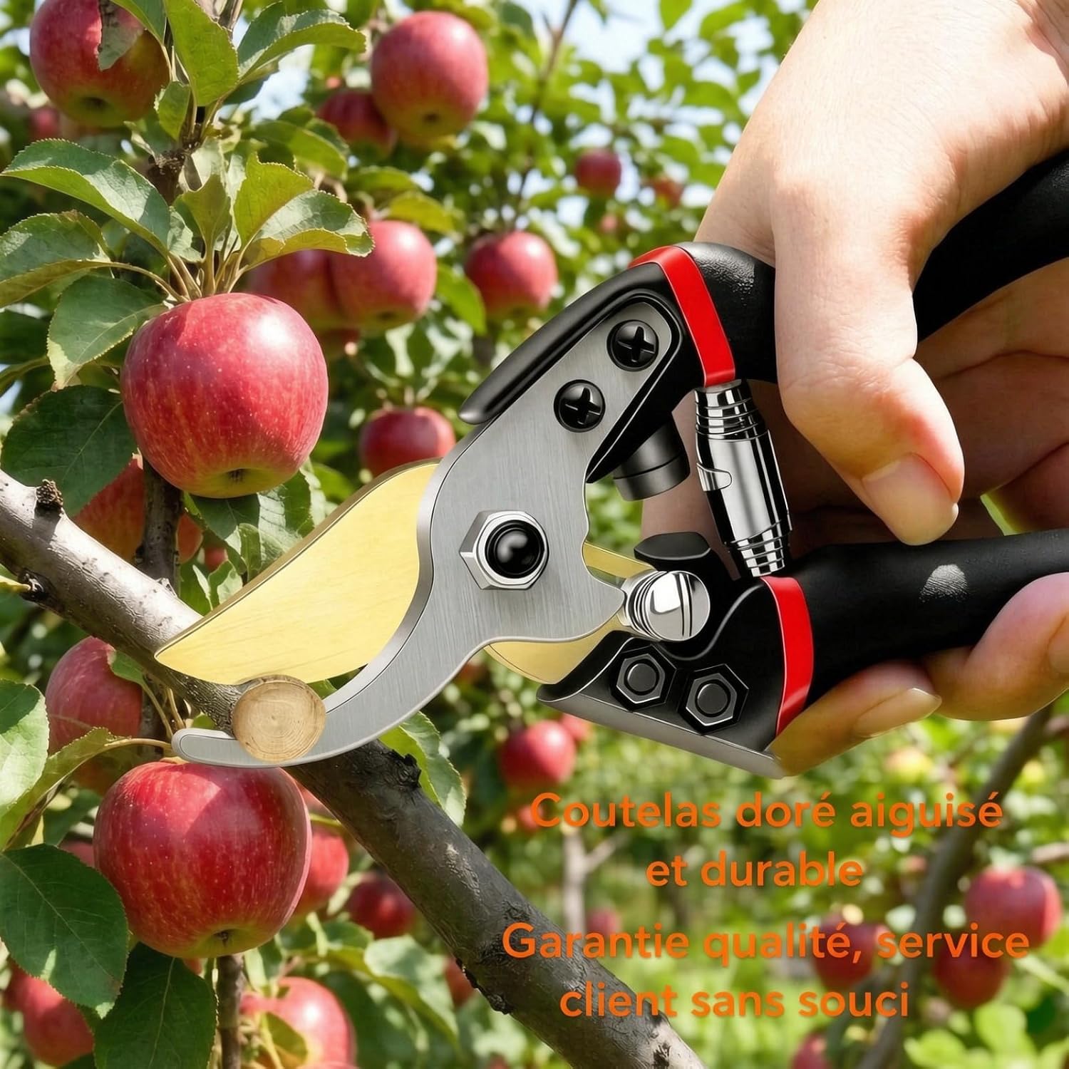 Detalle de Ruilpptup YYJ-HEI-001 snoeischaar met SK5-bypassmes en ergonomische handgreep