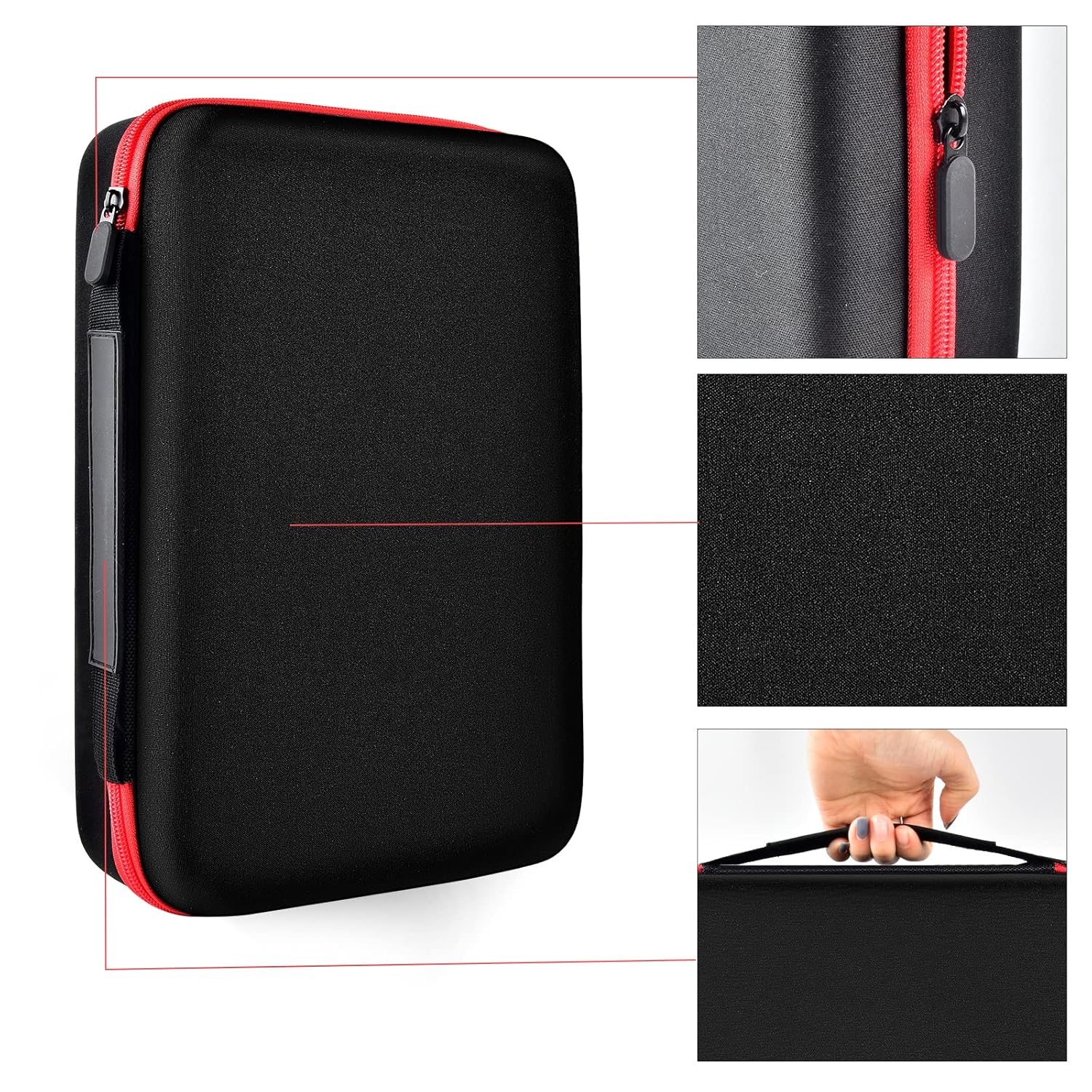 Detalle 2 de casmilee Akkus-Organizer mit Batterie-Tester für bis zu 162 Batterien (EVA, rot)